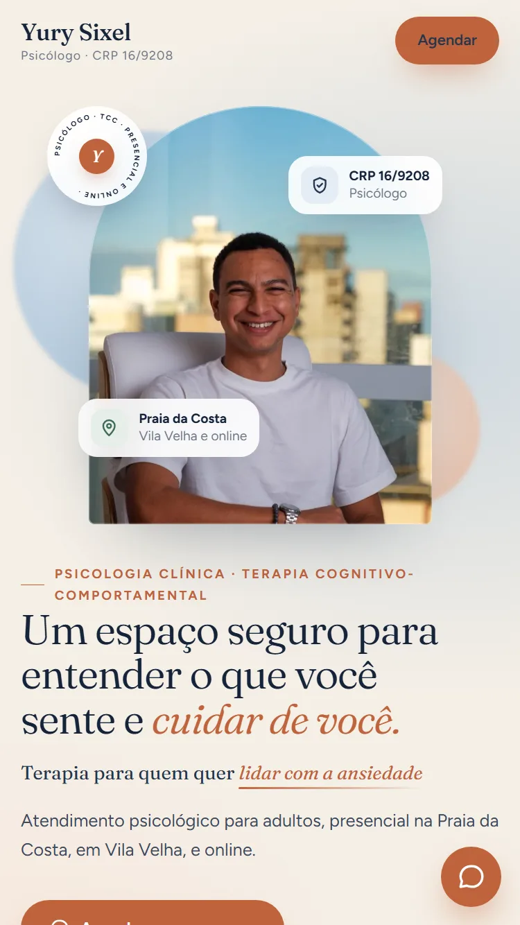 Página real do psicólogo Yury Sixel